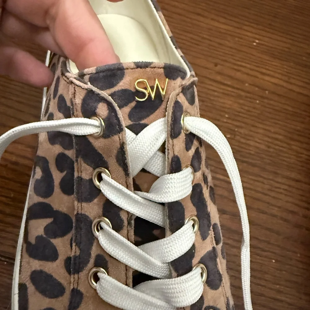 Stuart Weitzman Sammy Leopard Print‎ Platform Sneakers 7